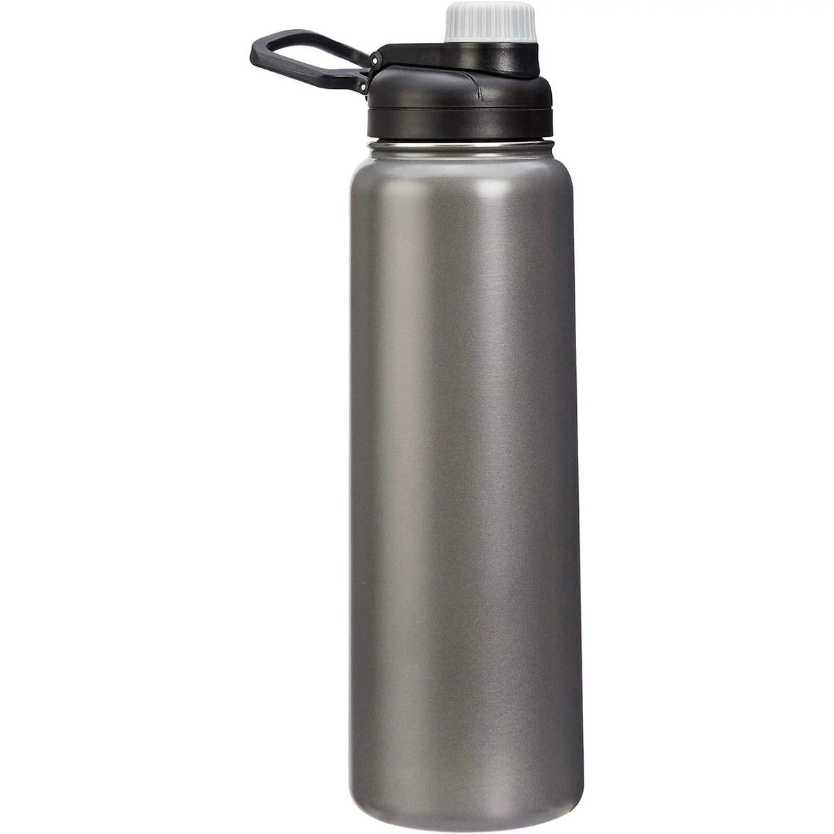 FreshH2OSource Large Stainless Steel Water Bottle with Spout Lid – 30oz, Gray