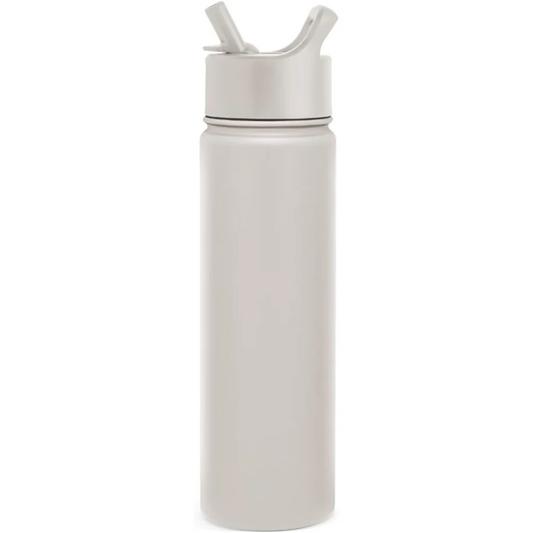 FreshH2OSource Almond Birch 22oz Insulated Water Bottle with Straw – BPA-Free, Leak-Proof, Stainless Steel