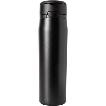 FreshH2OSource Mesa Loop Stainless Steel Water Bottle with Straw – 24oz Midnight Black, Cupholder Friendly